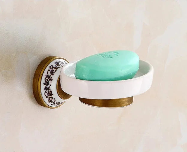 Porzellan Badezimmer Set – Wandmontiert Bronze