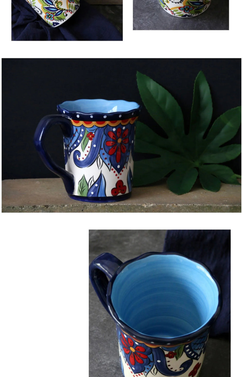 Porzellan-Keramiktasse – Handbemalt – 500ml