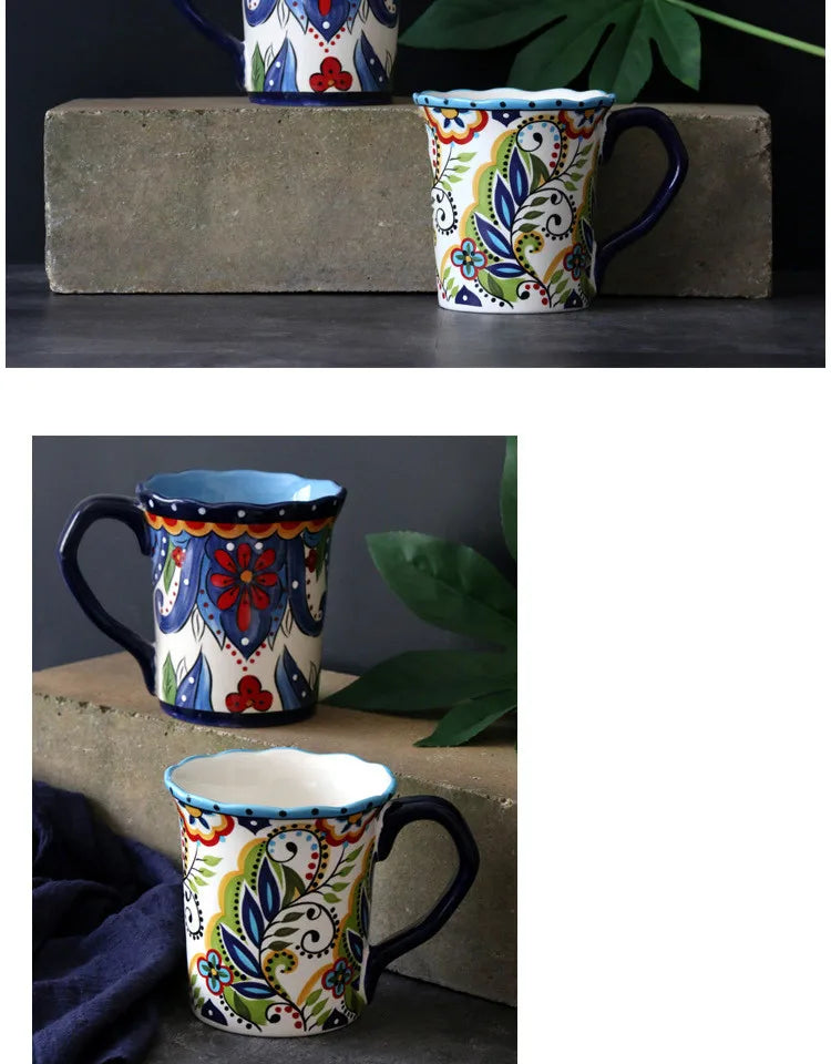 Porzellan-Keramiktasse – Handbemalt – 500ml