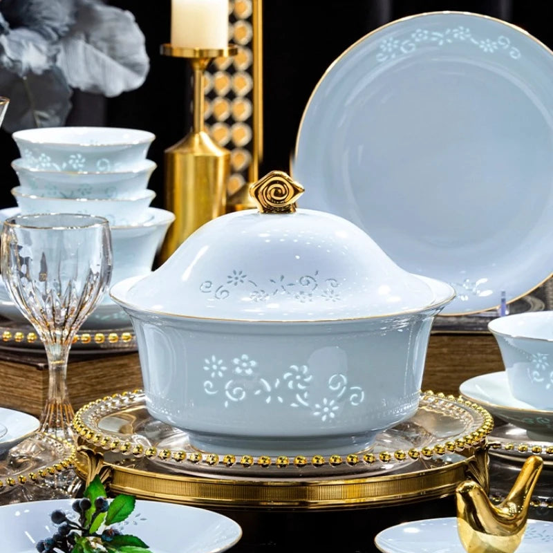 Porzellangeschirr Set - Chinesischer Stil - 40 tlg. für 6 Personen