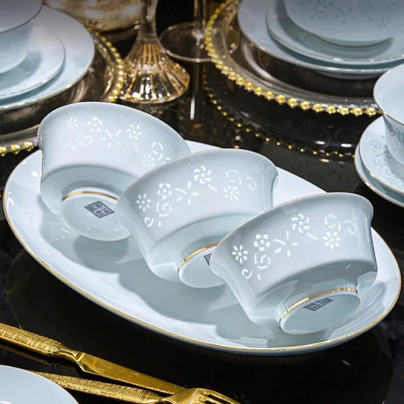 Porzellangeschirr Set - Chinesischer Stil - 40 tlg. für 6 Personen