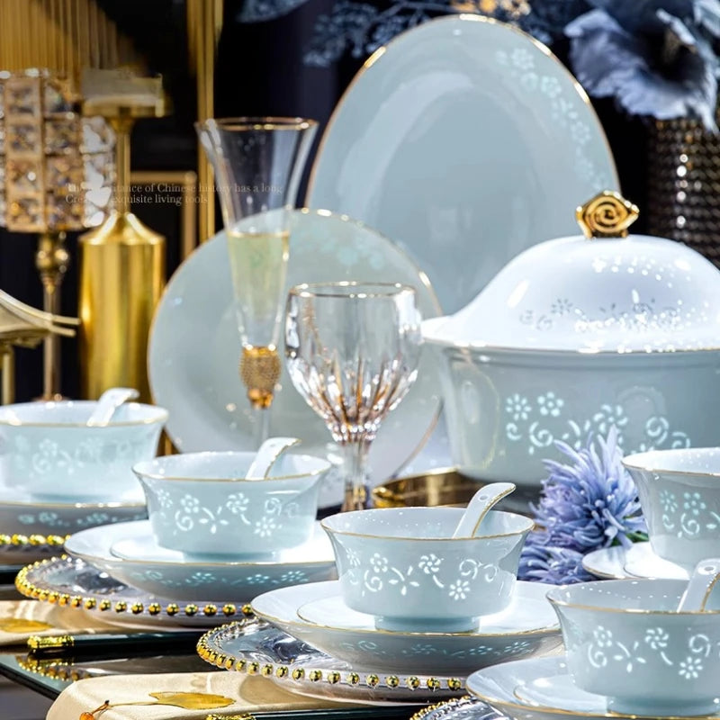 Porzellangeschirr Set - Chinesischer Stil - 40 tlg. für 6 Personen