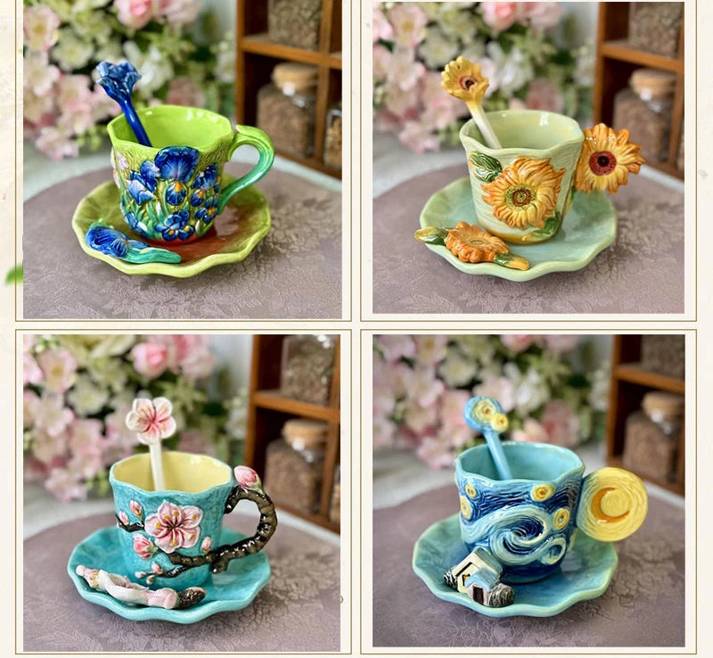 Porzellantasse – Unterglasur Sonnenblume – Umweltfreundlich