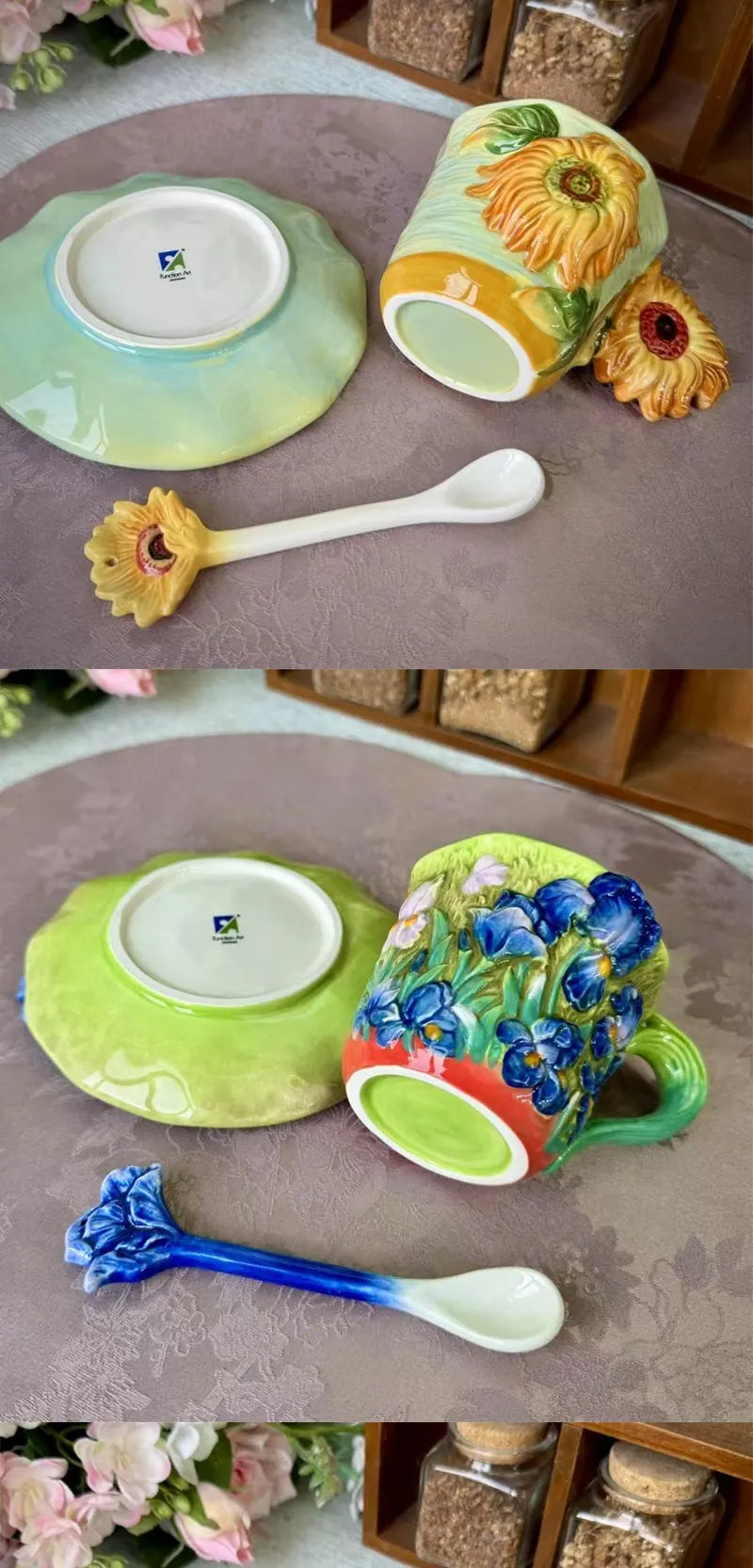 Porzellantasse – Unterglasur Sonnenblume – Umweltfreundlich