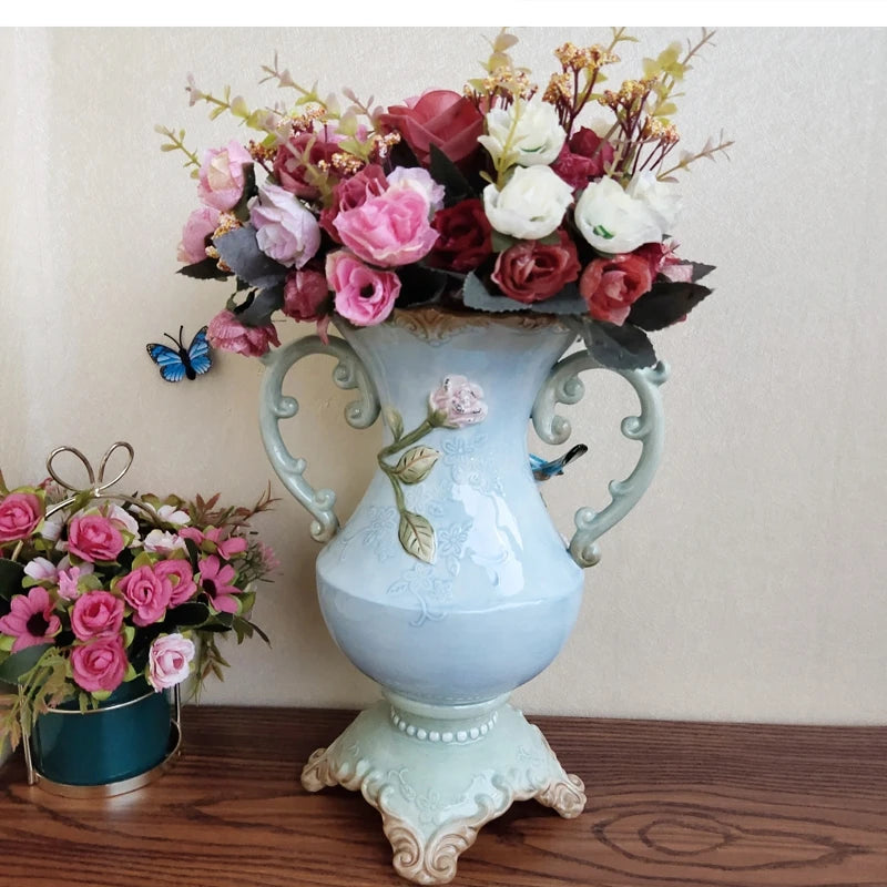 Porzellanvase - Modern Handbemalt - 23x16x33cm