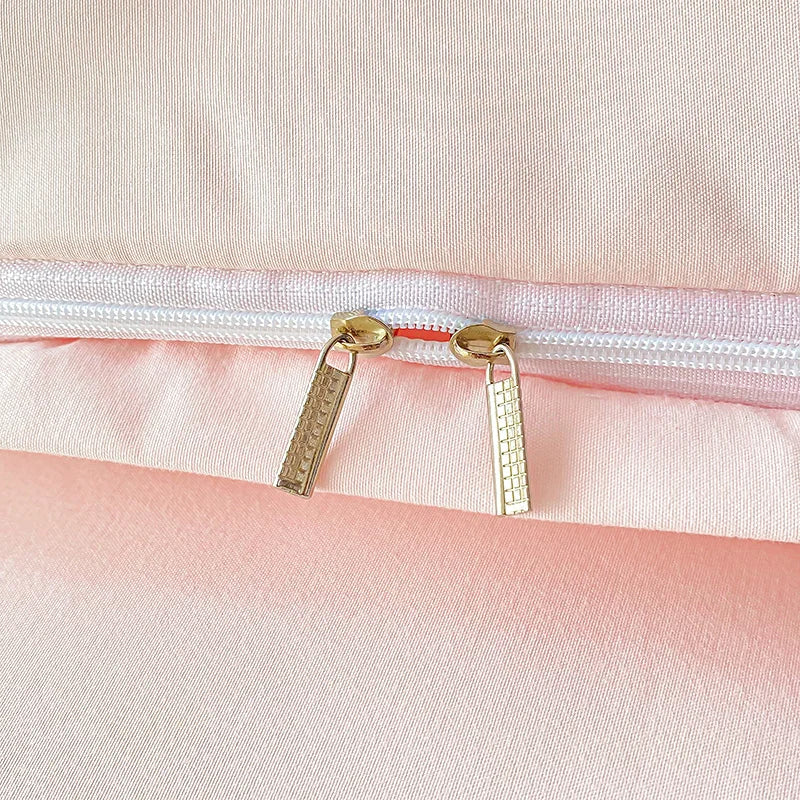 Rosafarbene Prinzessinnen Bettwäsche aus Mikrofaser mit Stickerei, Grösse 220x240 cm