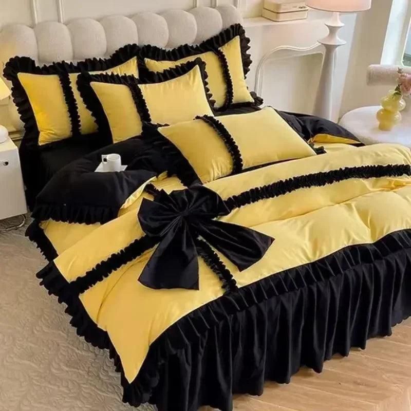 Prinzessin-Bettbezug-Set in Strick-Polyester, Farbe: farbe08, Grösse: 200x230 cm