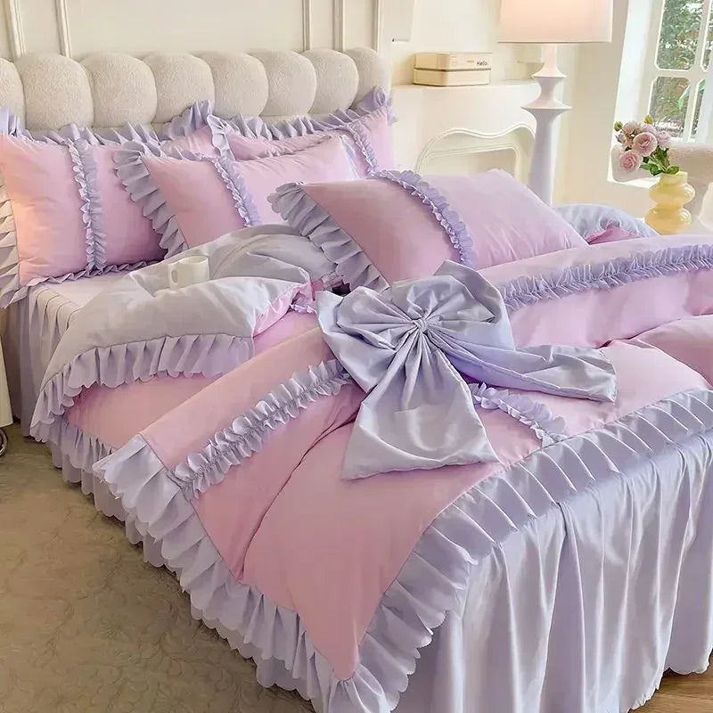 Prinzessin Bettbezug-Set aus gestricktem Polyester, Farbe: farbe08, Grösse: 200x230 cm