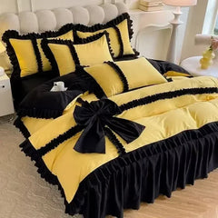 Prinzessin-Bettbezug-Set in Strick-Polyester, Farbe: farbe08, Grösse: 200x230 cm