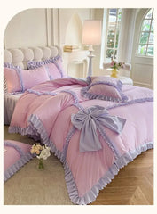 Prinzessin-Stil Bettbezug aus Polyester, Farbe: Farbe08, Grösse: 200x230 4Teile 1.5m