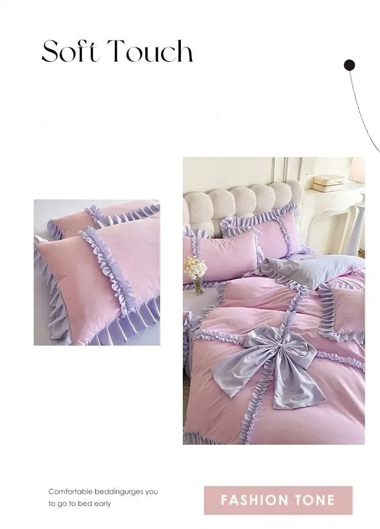 Prinzessin Bettbezug aus gestricktem Polyester, Farbe: farbe08, Grösse: 200x230 4Teile 1.5m