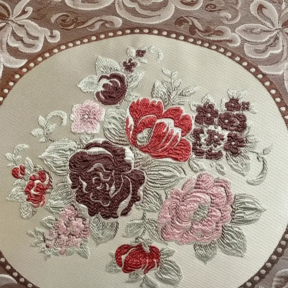 Quadratische Stickerei-Kissenhülle - Polyester/Baumwolle - 48x48cm