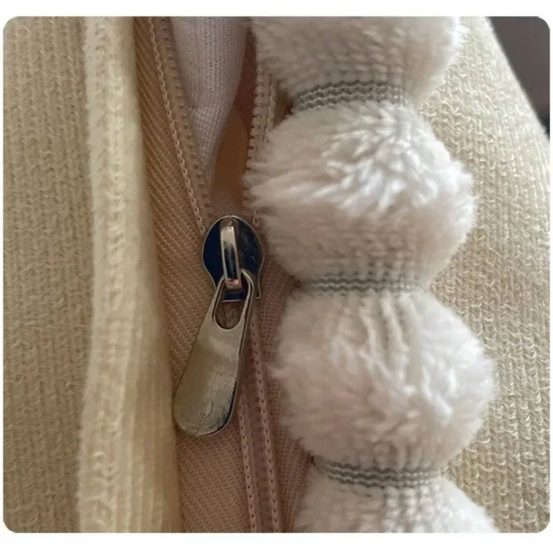 Quadratische Stickerei-Kissenhülle - Polyester/Baumwolle - 48x48cm