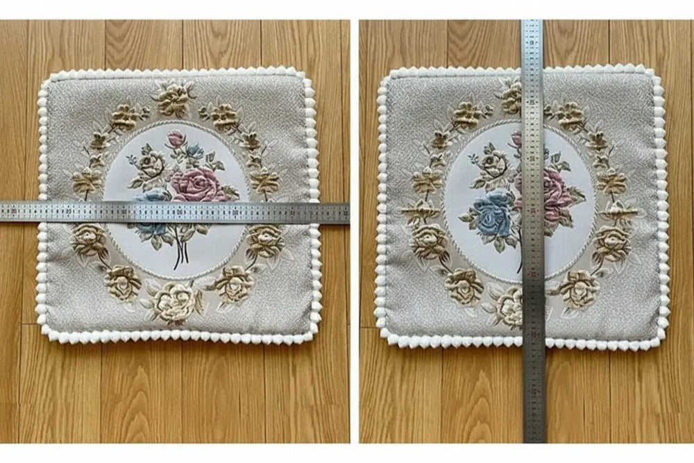 Quadratische Stickerei-Kissenhülle - Polyester/Baumwolle - 48x48cm