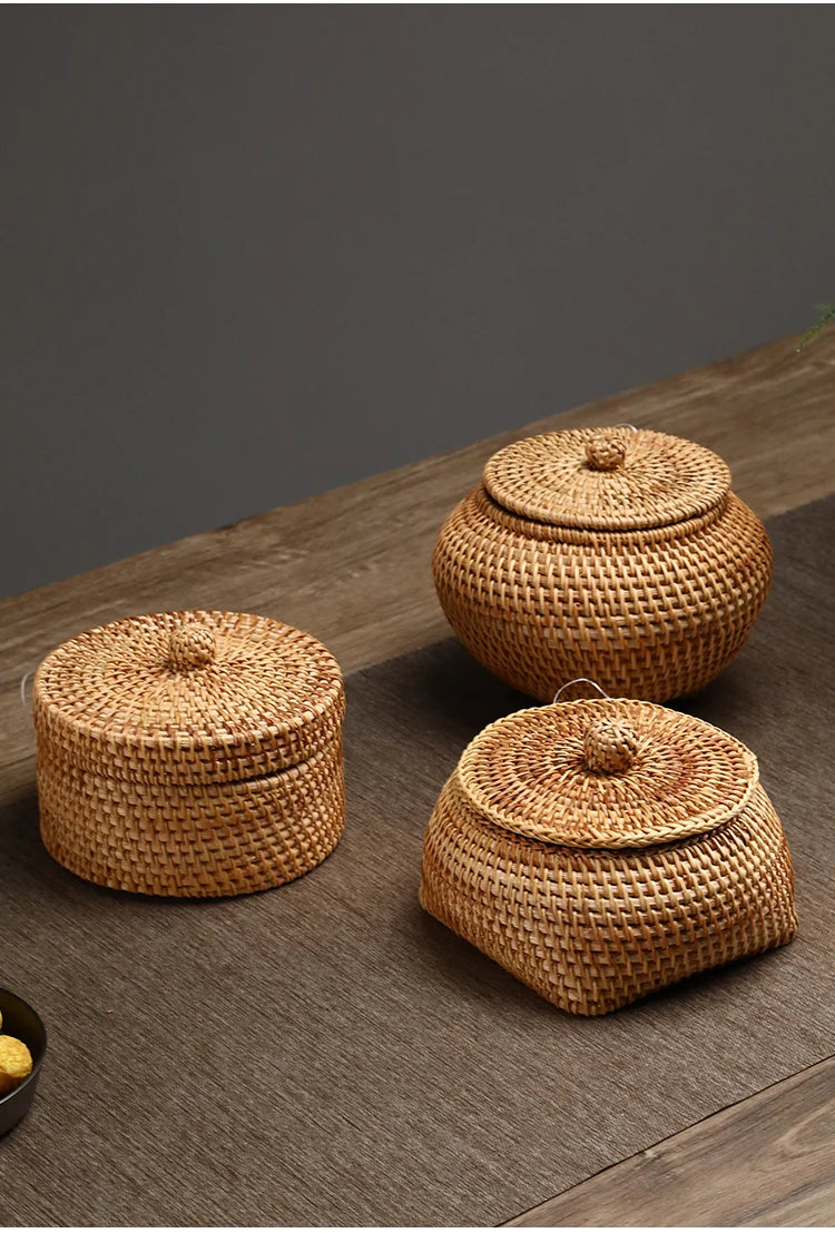 Rattan Aufbewahrungsbox – Japanischer Stil – Handgefertigt