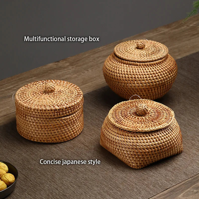 Rattan Aufbewahrungsbox – Japanischer Stil – Handgefertigt