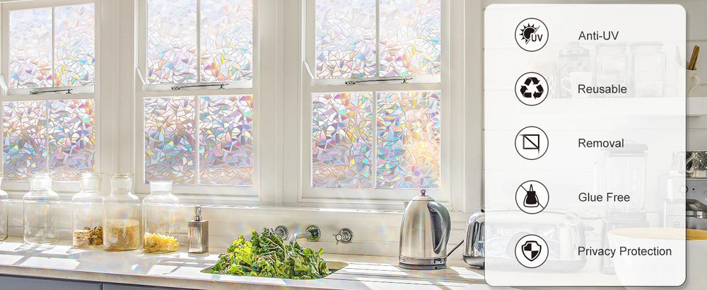 Regenbogen Fensterfolie – 3D Dekorativ – 55x500 cm