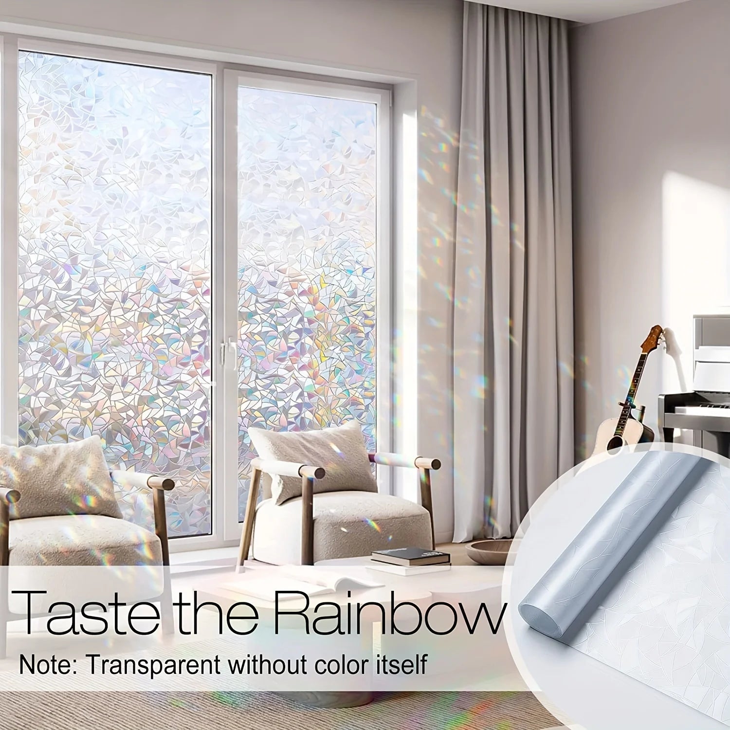 Regenbogen Fensterfolie – 3D Dekorativ – 55x500 cm