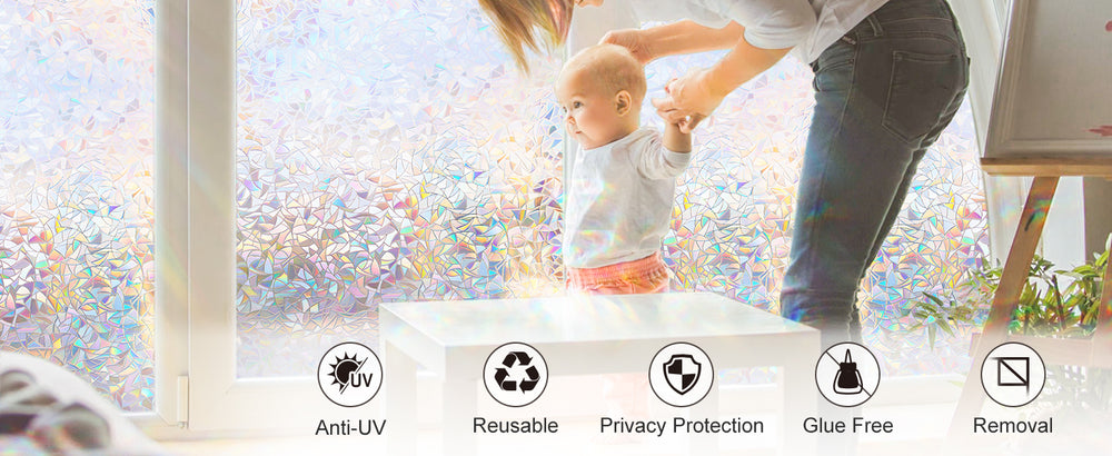 Regenbogen Fensterfolie – 3D Dekorativ – 55x500 cm