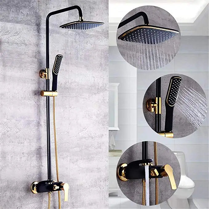 Regenbrausesystem – Messing Weissgold – Badezimmer Eleganz