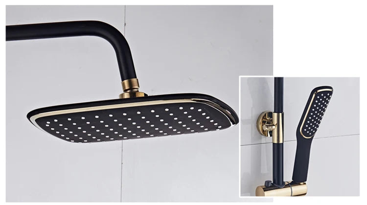 Regenbrausesystem – Messing Weissgold – Badezimmer Eleganz