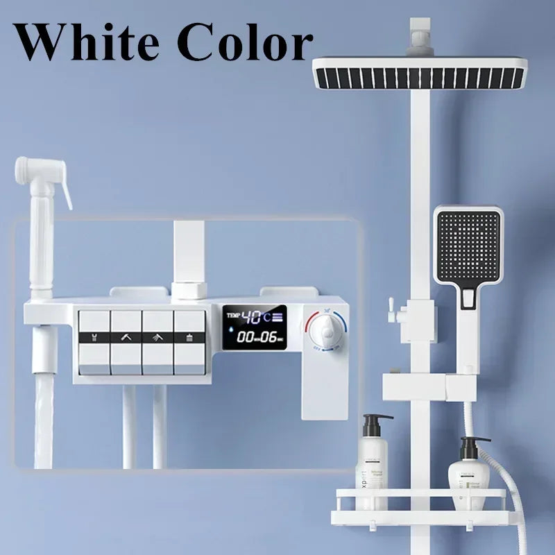 Regendusche Set – Schwarz Gold – 12 Zoll Verstellbar