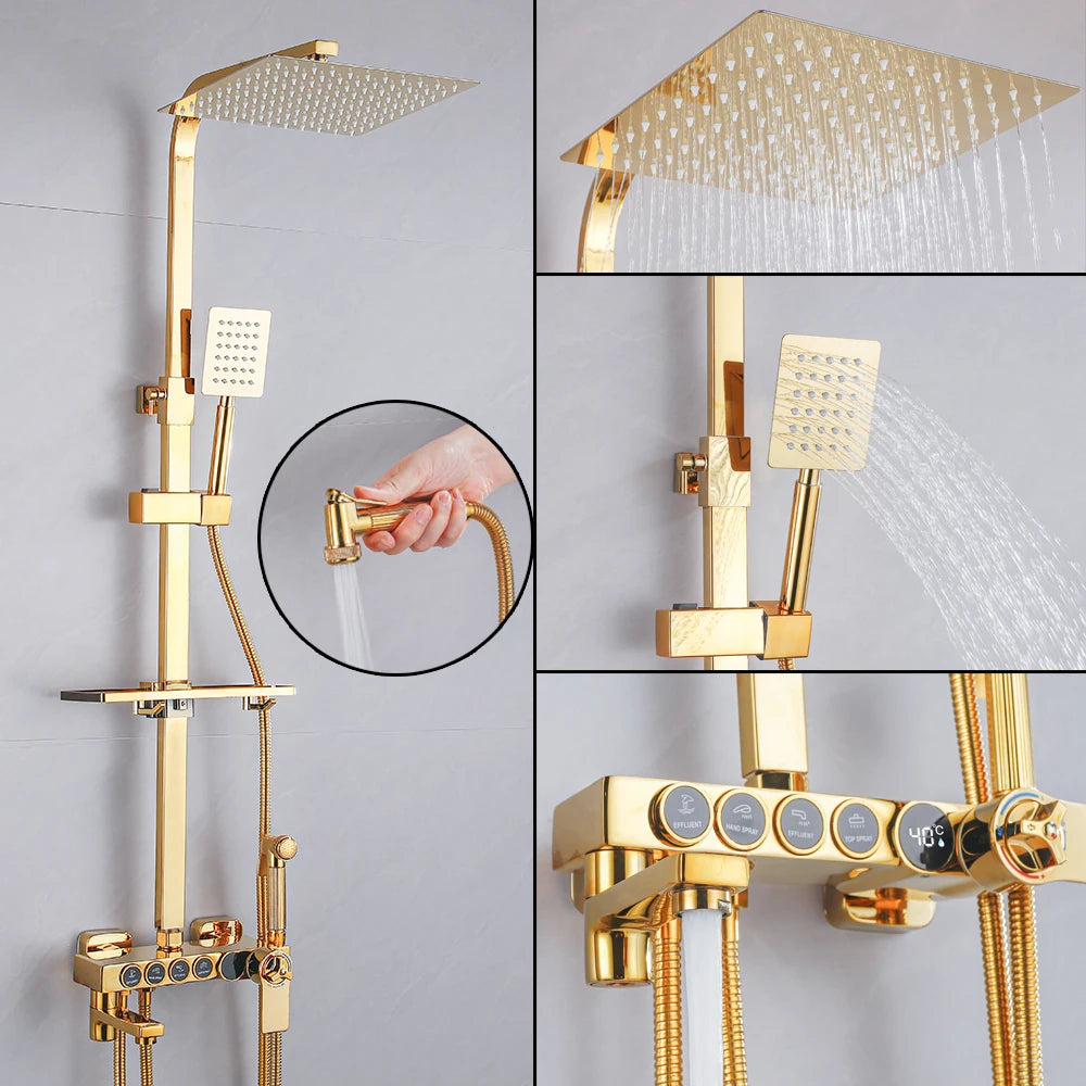 Regenduschen-System – Edelstahl Design – Höhenverstellbar