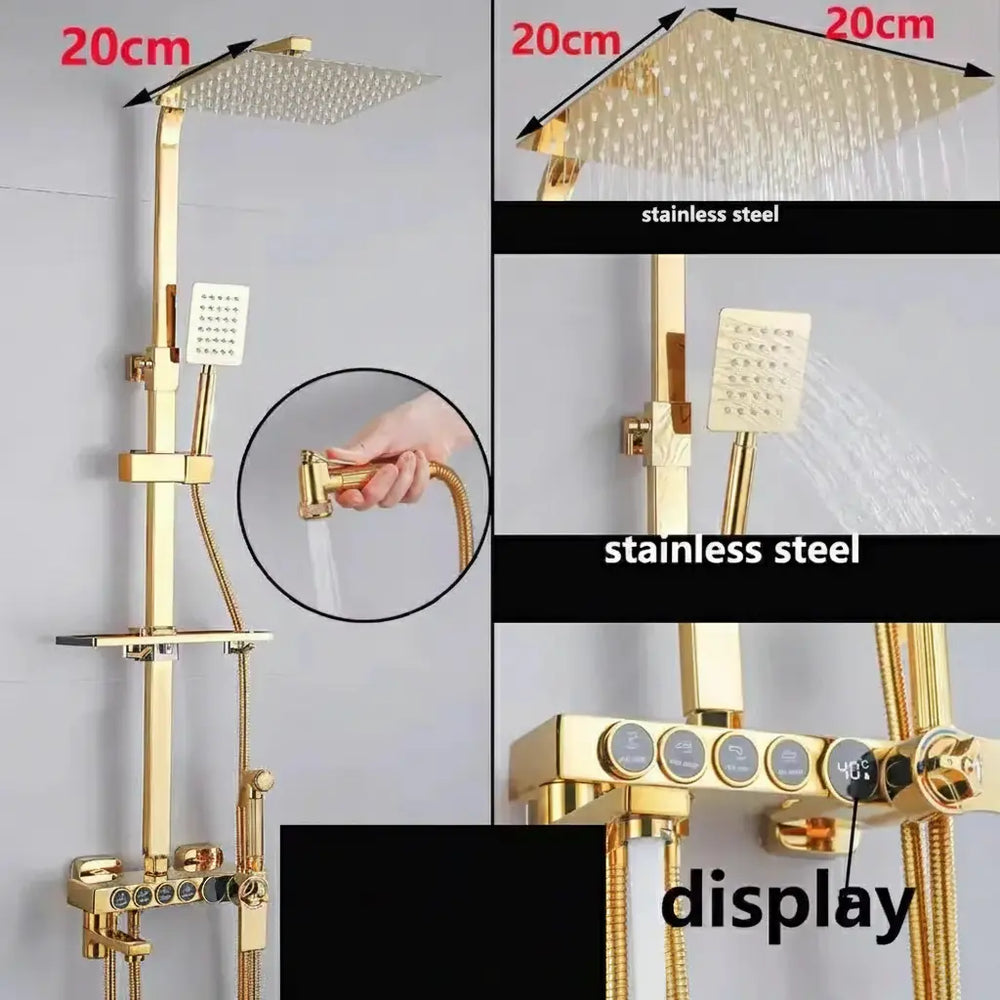 Regenduschen-System – Edelstahl Design – Höhenverstellbar