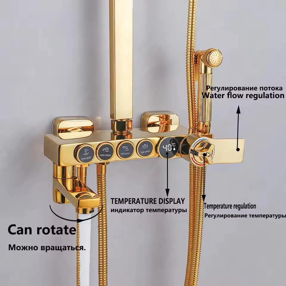 Regenduschen-System – Edelstahl Design – Höhenverstellbar