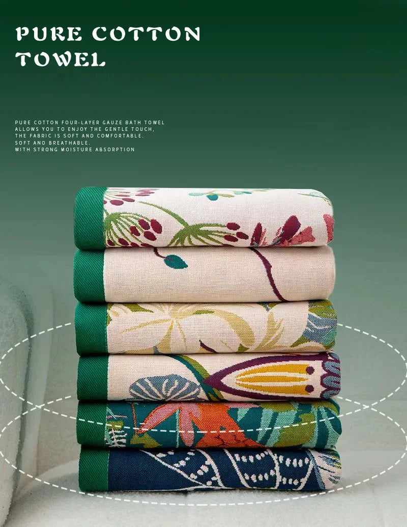 Reine Baumwolle Badetuch – Florales Design – Schnell Trocknend