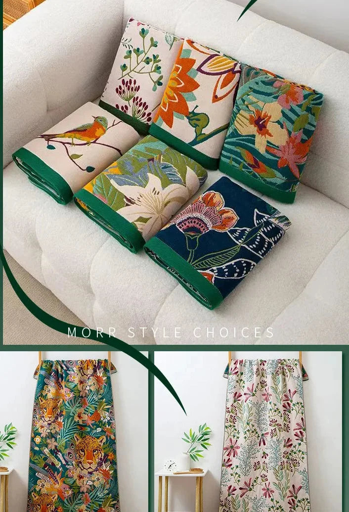 Reine Baumwolle Badetuch – Florales Design – Schnell Trocknend