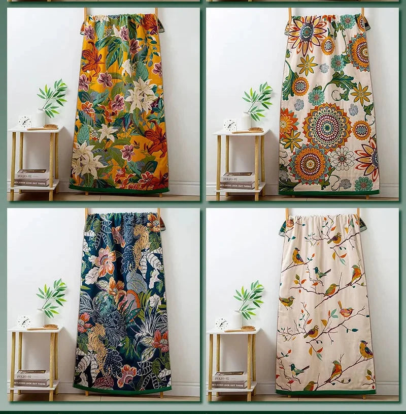 Reine Baumwolle Badetuch – Florales Design – Schnell Trocknend