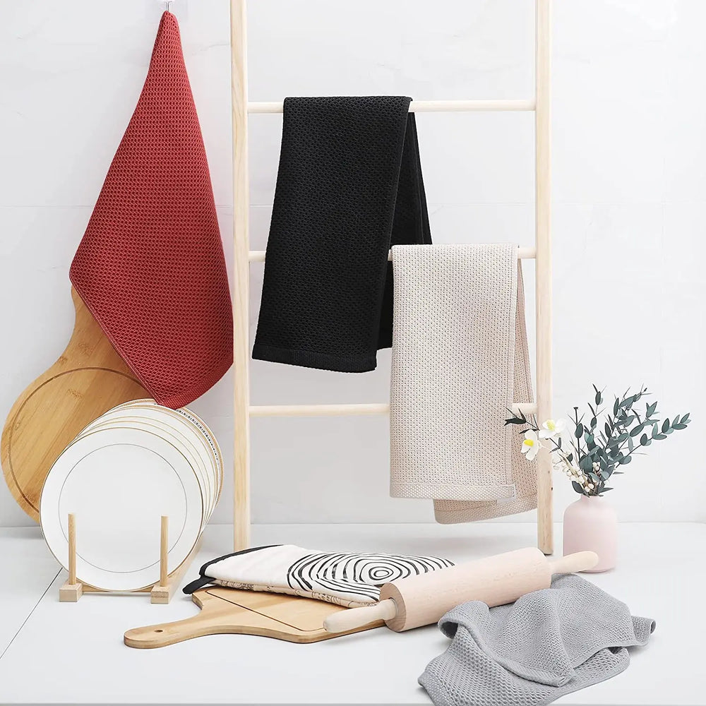 Reines Baumwoll-Küchentuchset – Waffelstruktur – 30x30cm