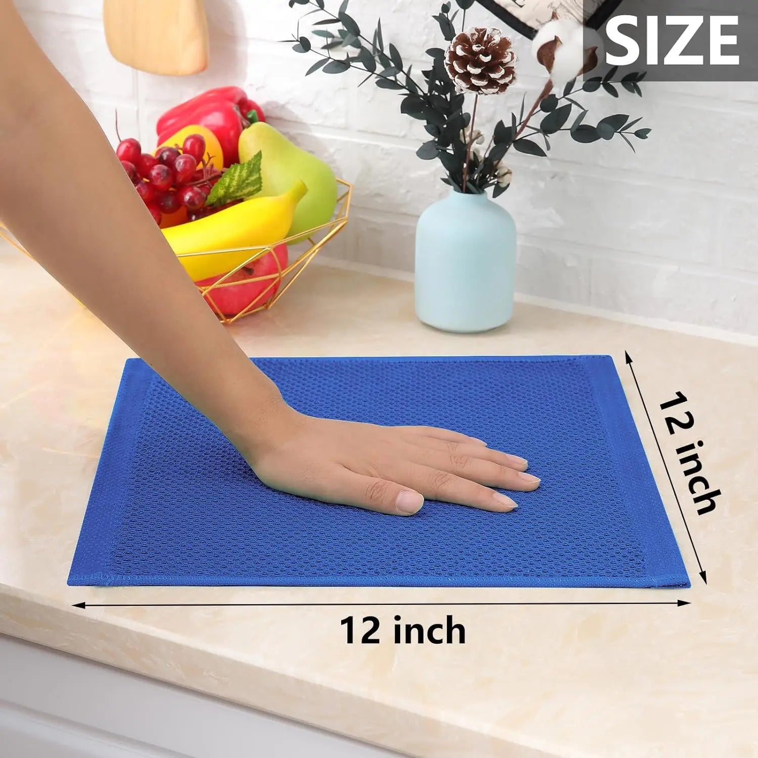 Reines Baumwoll-Küchentuchset – Waffelstruktur – 30x30cm