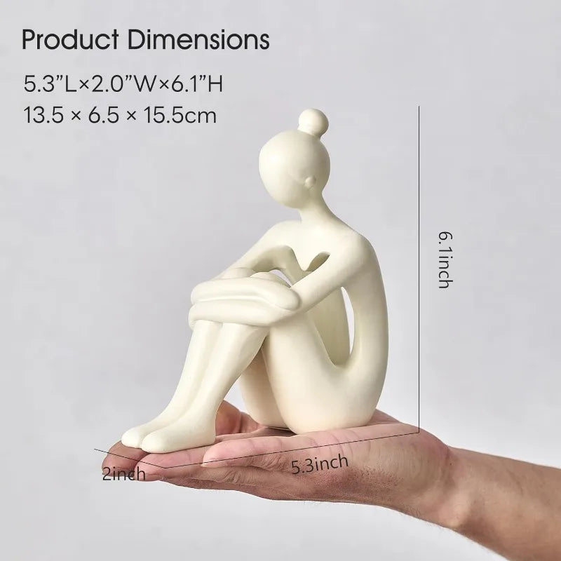 Abstrakte figurine aus harz in rot im modernen stil für wohnzimmer