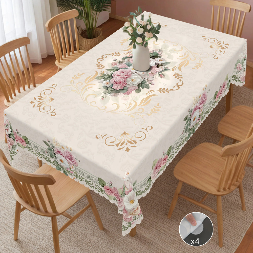 Retro Beige Rose Daisy Tischdecke – Pastoral – Vielseitig