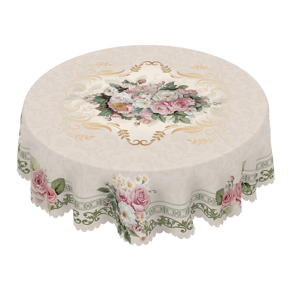 Retro Beige Rose Daisy Tischdecke – Pastoral – Vielseitig