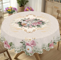 Retro Beige Rose Daisy Tischdecke – Pastoral – Vielseitig