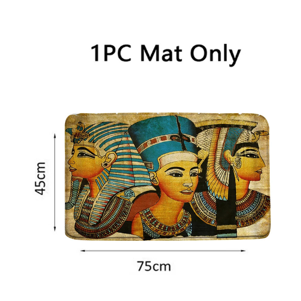 Retro Duschvorhang – Ägyptisches Design – 180x180cm Set