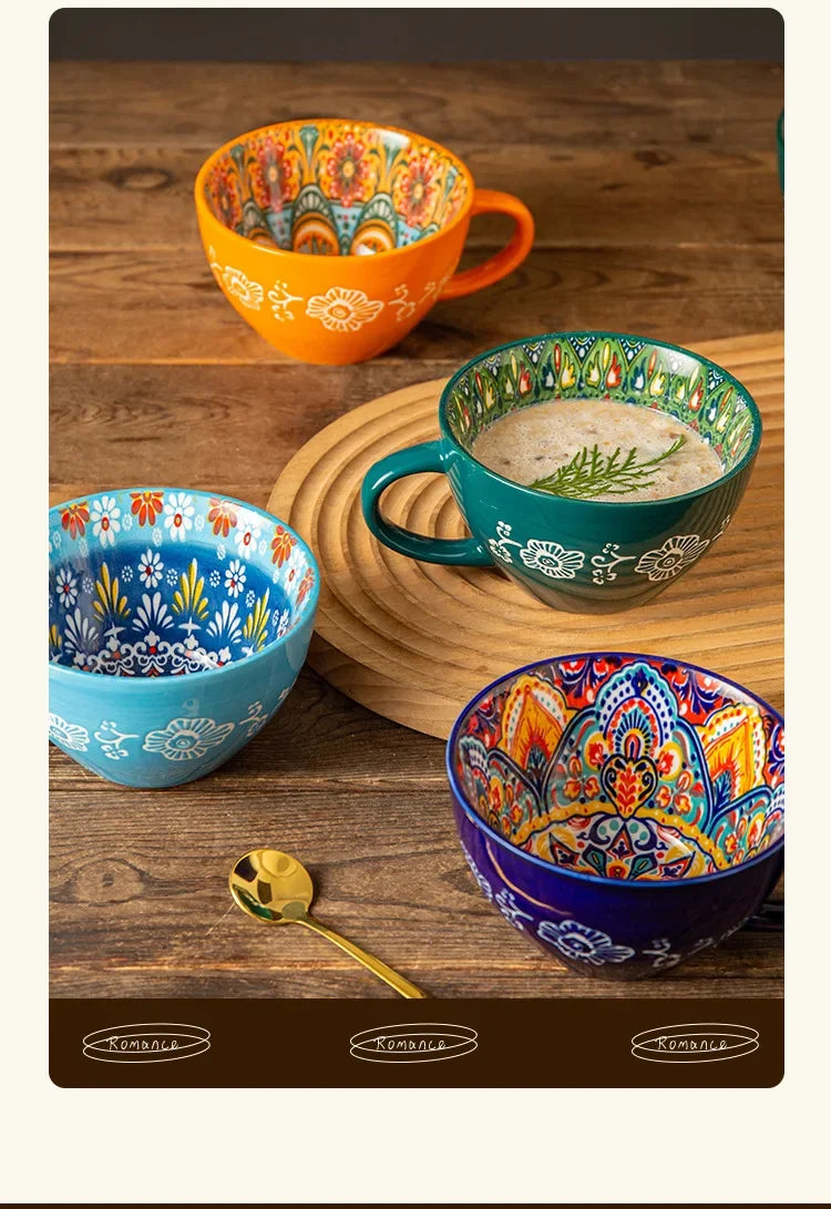 Retro Keramikbecher – Grosse 400ml Kapazität