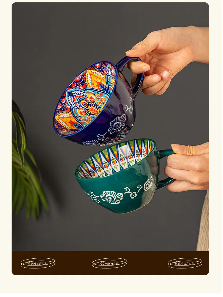 Retro Keramikbecher – Grosse 400ml Kapazität