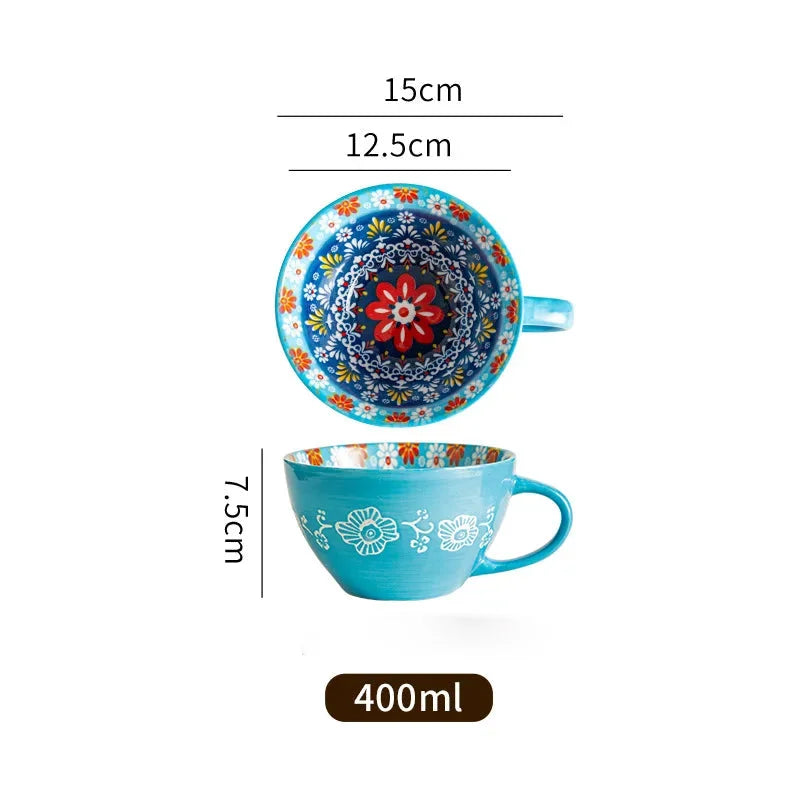 Retro Keramikbecher – Grosse 400ml Kapazität