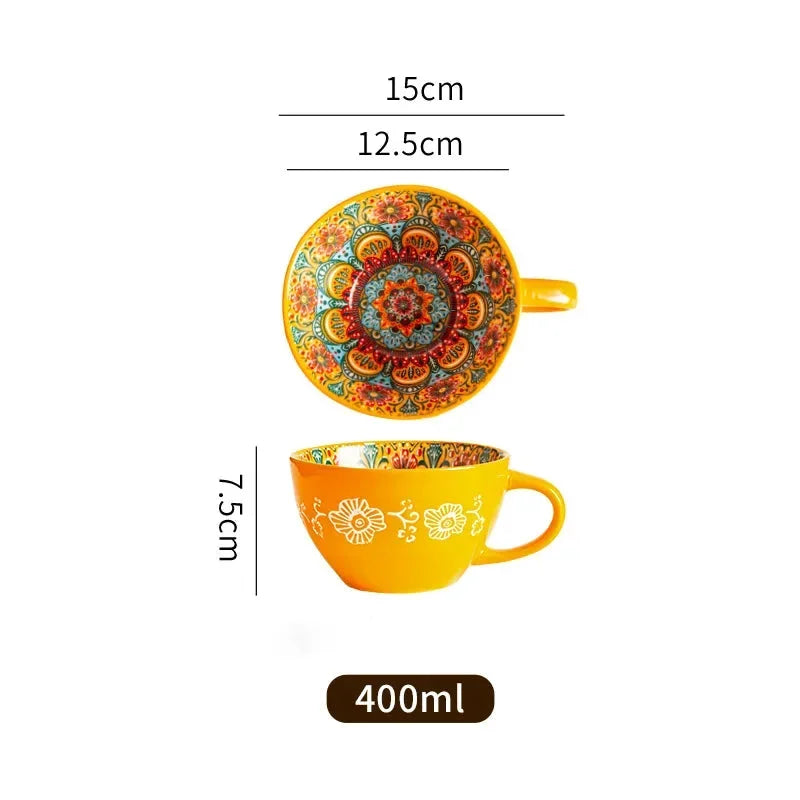 Retro Keramikbecher – Grosse 400ml Kapazität