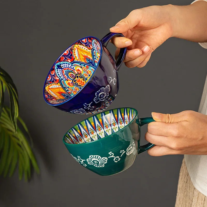 Retro Keramikbecher – Grosse 400ml Kapazität