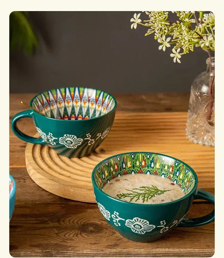 Retro Keramikbecher – Grosse 400ml Kapazität