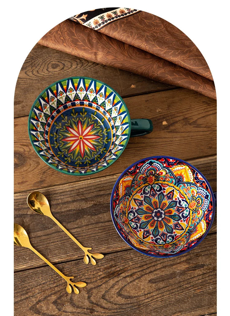 Retro Keramikbecher – Grosse 400ml Kapazität