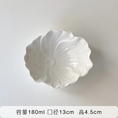 Retro Lotusblatt Schüssel – Keramik, Japanischer Stil, 13-17.2cm