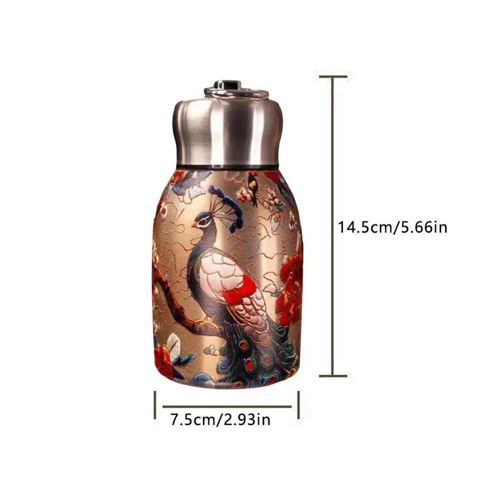 Retro Pfauentasse – Edelstahl – Tragbares Design