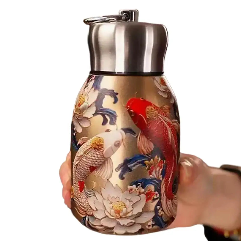 Retro Pfauentasse – Edelstahl – Tragbares Design