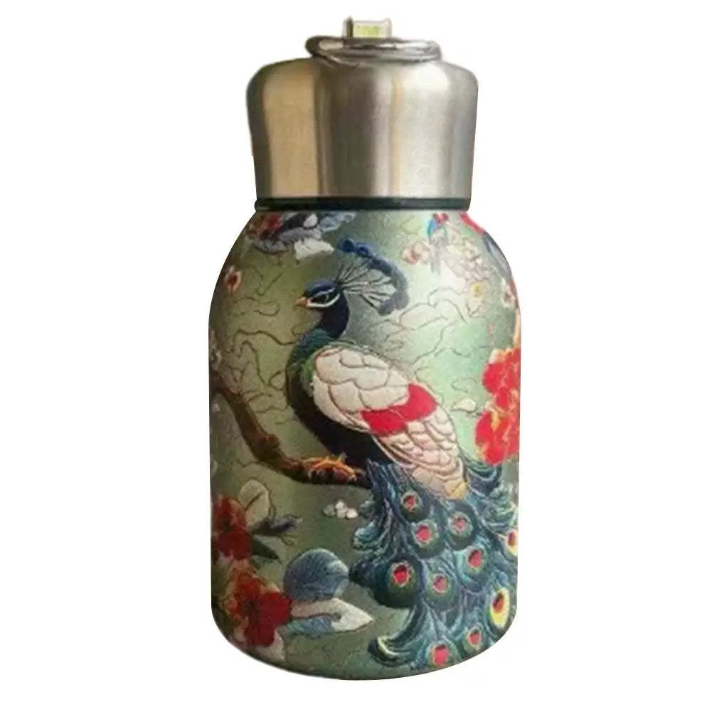 Retro Pfauentasse – Edelstahl – Tragbares Design